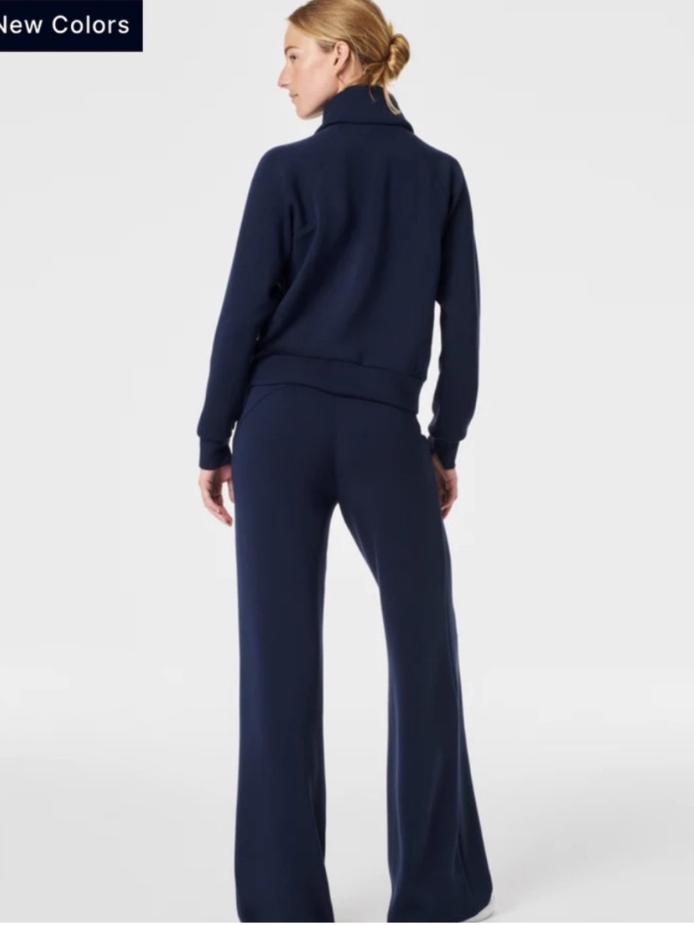 SPANX AirEssentials Half Zip Long Sleeve Pullover Air Essentials Timeless Navy - Picture 6 of 14